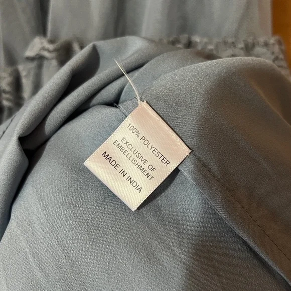 JessaKae | Harper Dress Embroidered Tulle Tiered Midi Dress Slate Blue Size XL - Picture 12 of 13